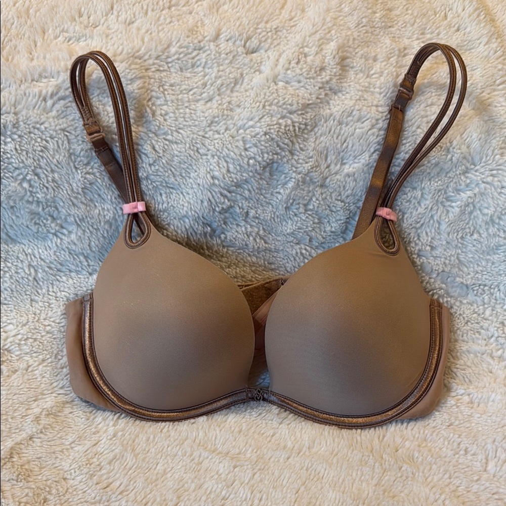 Victorias Secret Light Brown Brown Plunge Push Up Bra